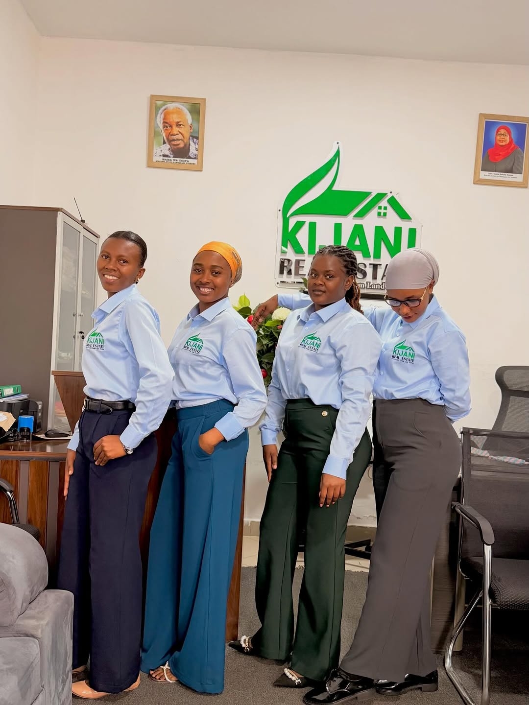 Kijani Real Estate Team at a plot boundary point